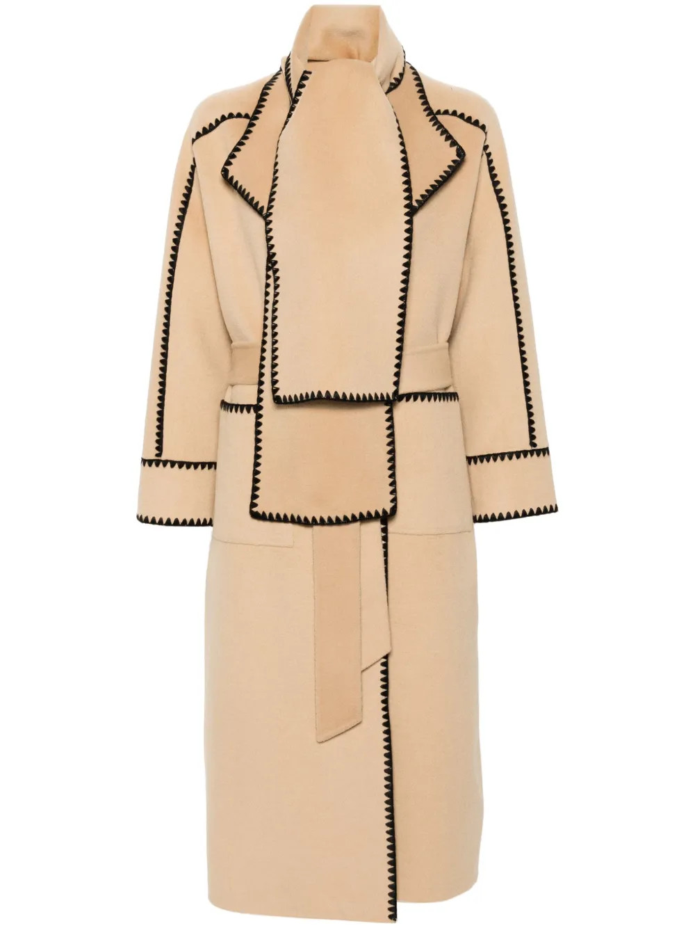 Maje removable-scarf Coat | Neutrals | FARFETCH HU | Farfetch Global