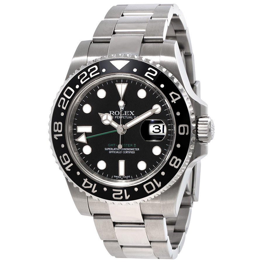 Pre-owned Rolex GMT Master II Black Index Dial Oyster Bracelet Steel Mens Watch 116710LN | Jomashop.com & JomaDeals.com