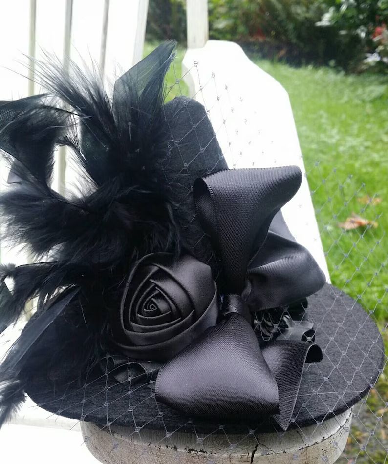 Mini Witch Hat Black Witch Headband Halloween Flower | Etsy | Etsy (US)
