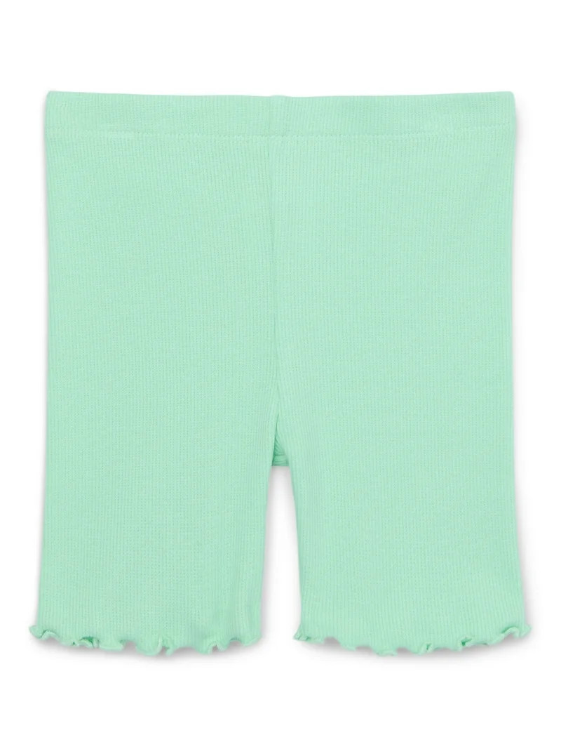 Garanimals Toddler Girl Rib Biker Shorts with Lettuce Hem, Sizes 18M-5T | Walmart (US)