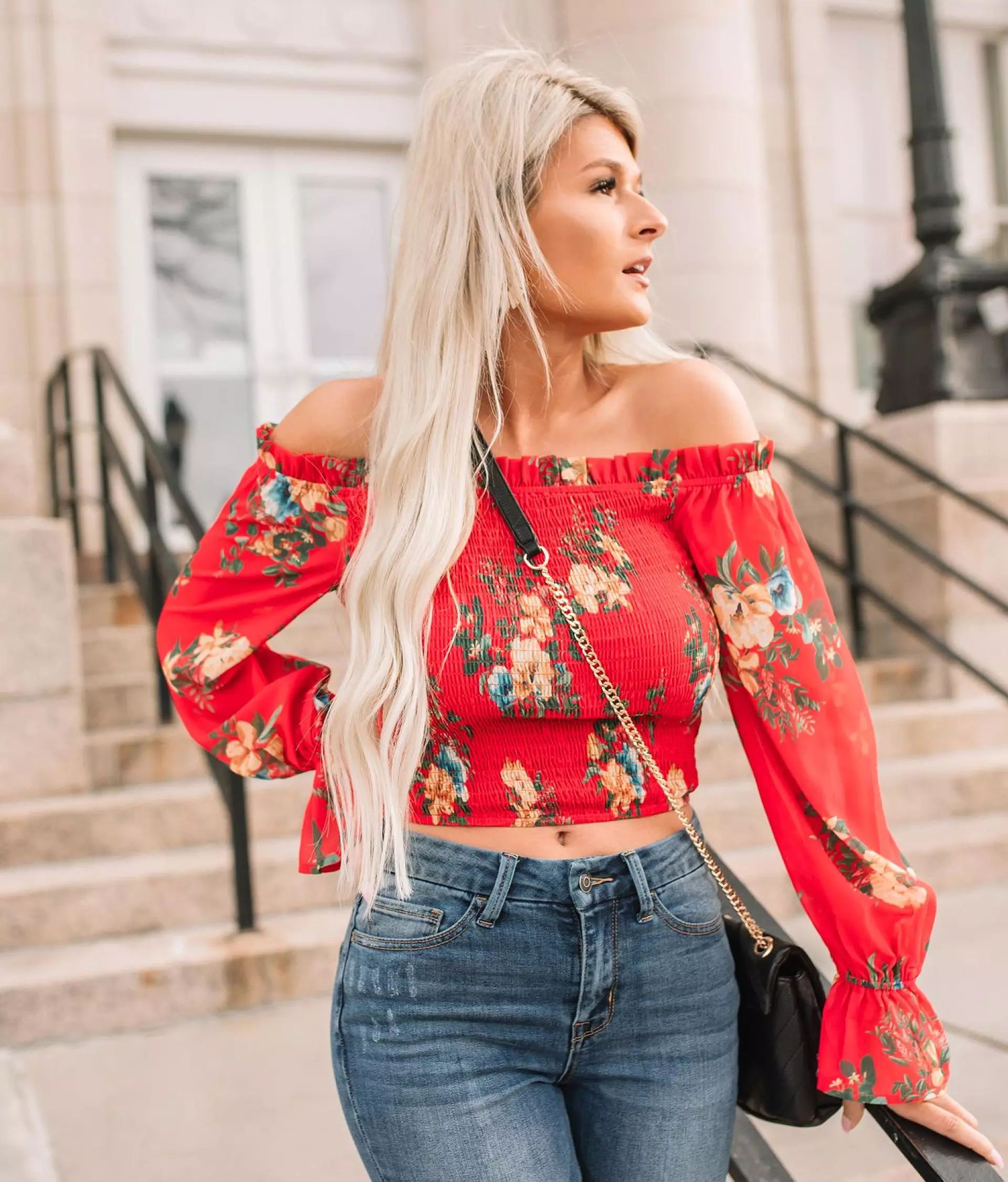 Flying Tomato Cropped Off The Shoulder Top | Buckle