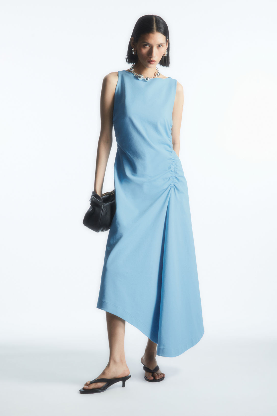 ASYMMETRIC GATHERED MIDI DRESS | COS UK