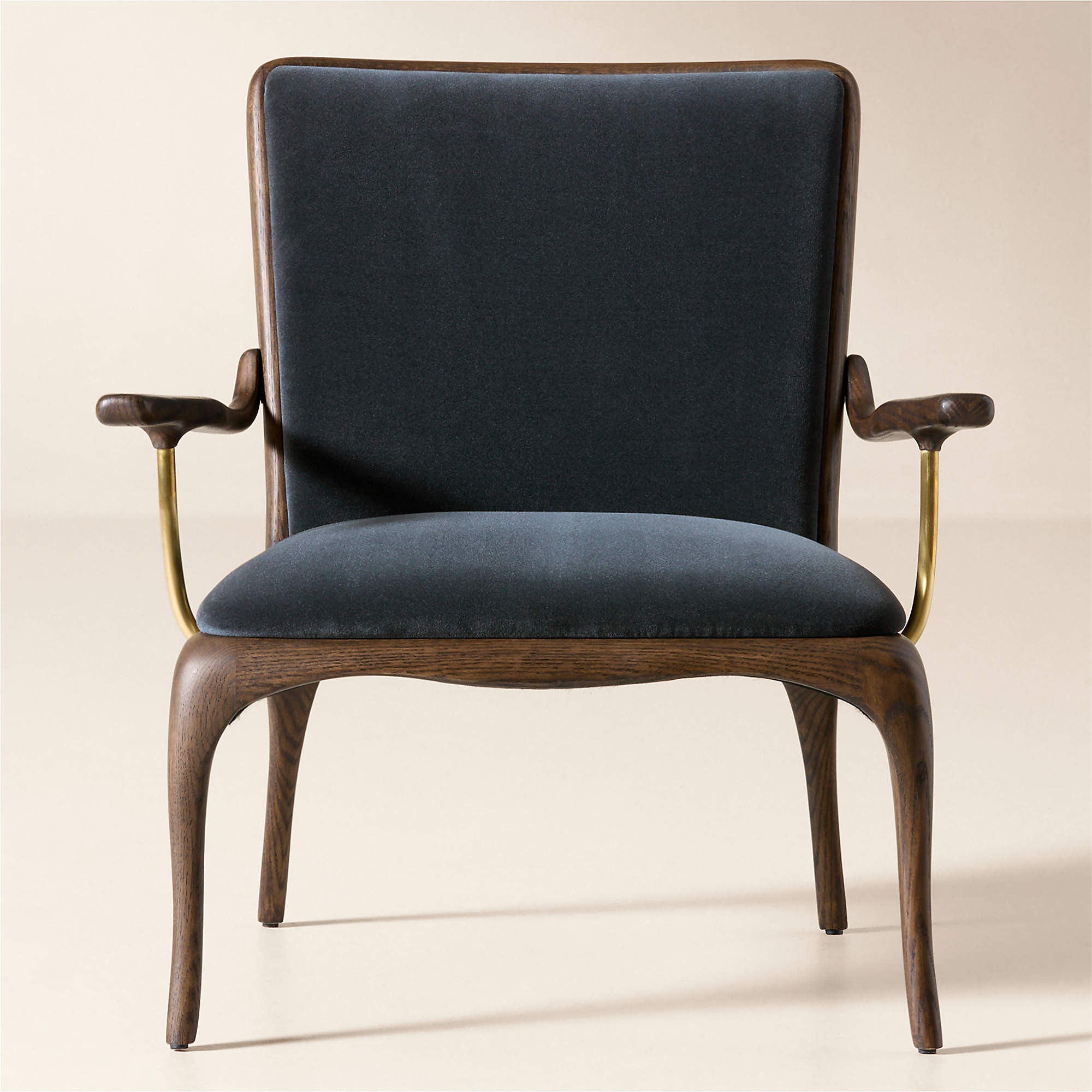 Colby Blue Faux Mohair Accent Chair with Oak Frame + Reviews | CB2 | CB2