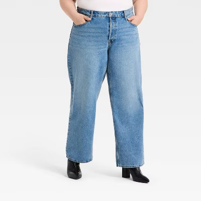 Women's Valentine's Day 90's Low-Rise Heart Pocket Baggy Jeans - Universal Thread™ Vintage Medium Wash 28 | Target