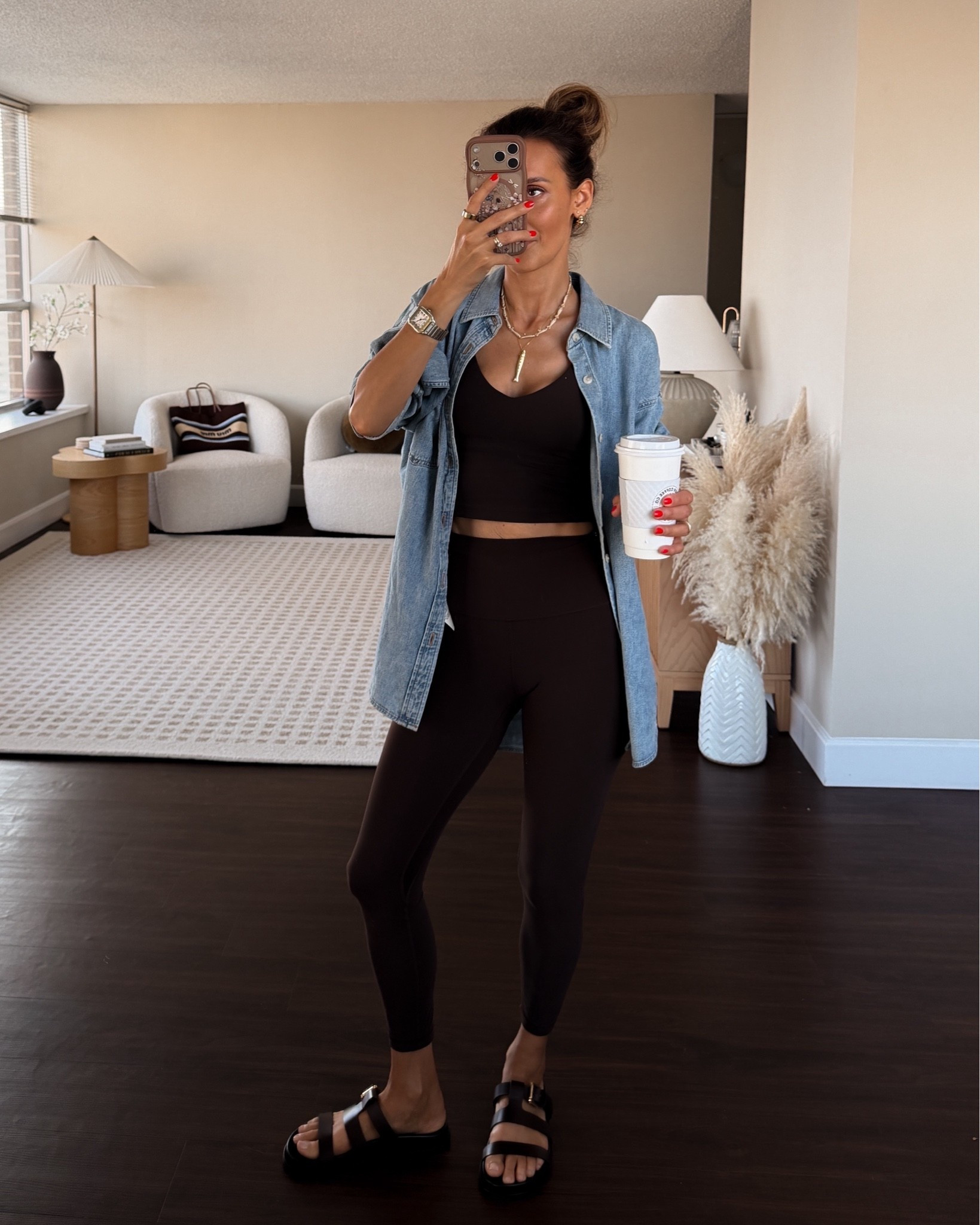 Pilates outfit wearing my most worn denim
Shirt as a layering piece again! This one is size small - set size 4

#LTKootd #LTKfitnessgoals #LTKOver40