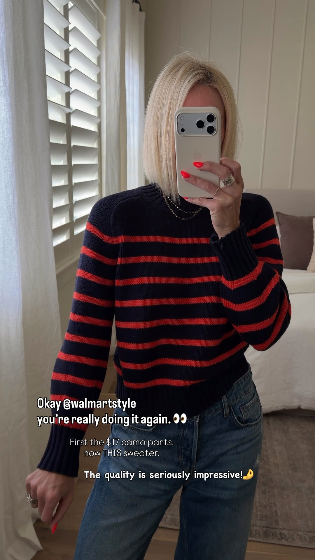 Okay, @Walmart … I’m impressed. 👏🏻

This sweater is SO good. The quality, weight and overall style are genuinely better than I expected. It’s one of those east, throw-on-and-go pieces you’ll reach for all season.

BOTH colors are fully stocked in all sizes!

I think it fits true to size — I’m wearing a medium in the blue/orange, and sized up to large in the dark olive/blue for a slightly looser fit.

#WalmartPartner

#LTKmomlife #LTKgrwm #LTKOver40