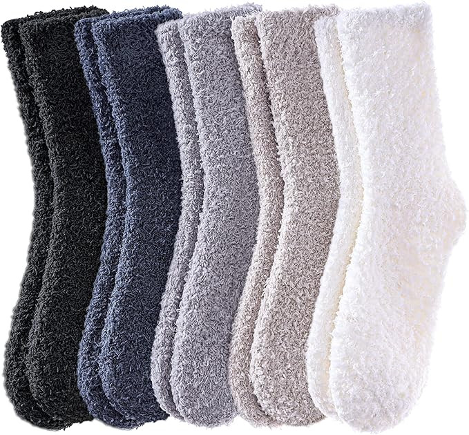 Womens Fuzzy Slipper Socks Animal Soft Warm Cute Microfiber Cozy Fluffy Winter Christmas Socks | Amazon (US)