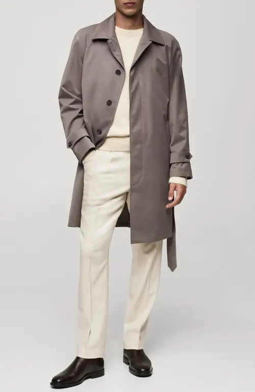 MANGO Belted Trench Coat in Medium Brown at Nordstrom, Size X-Large | Nordstrom