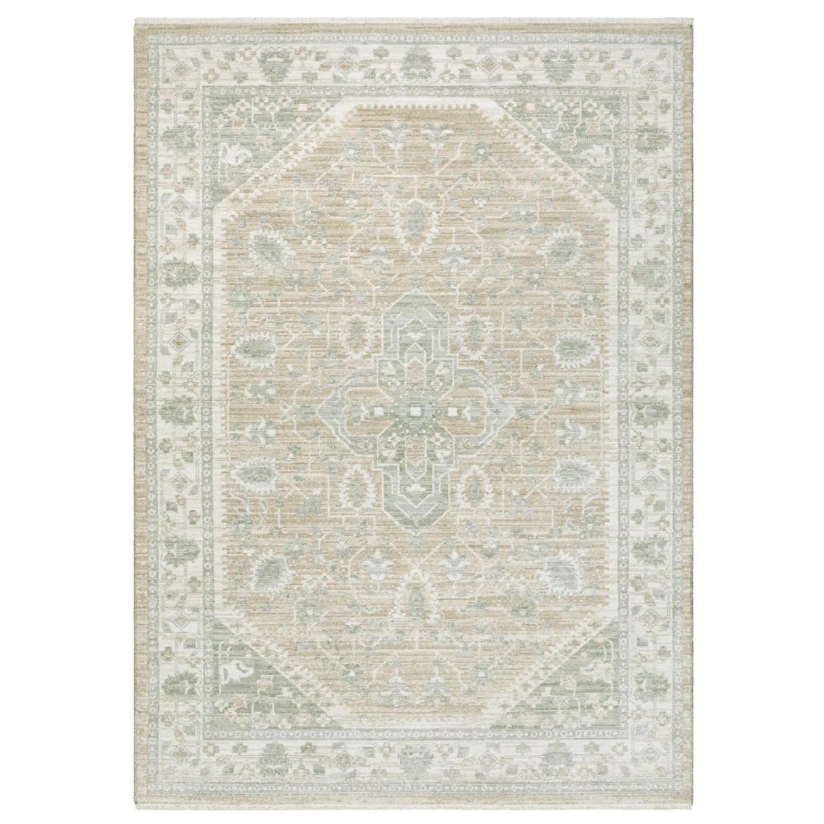 Lainey Vintage Center Medallion Pale Blue/Taupe Area Rug | Wayfair North America