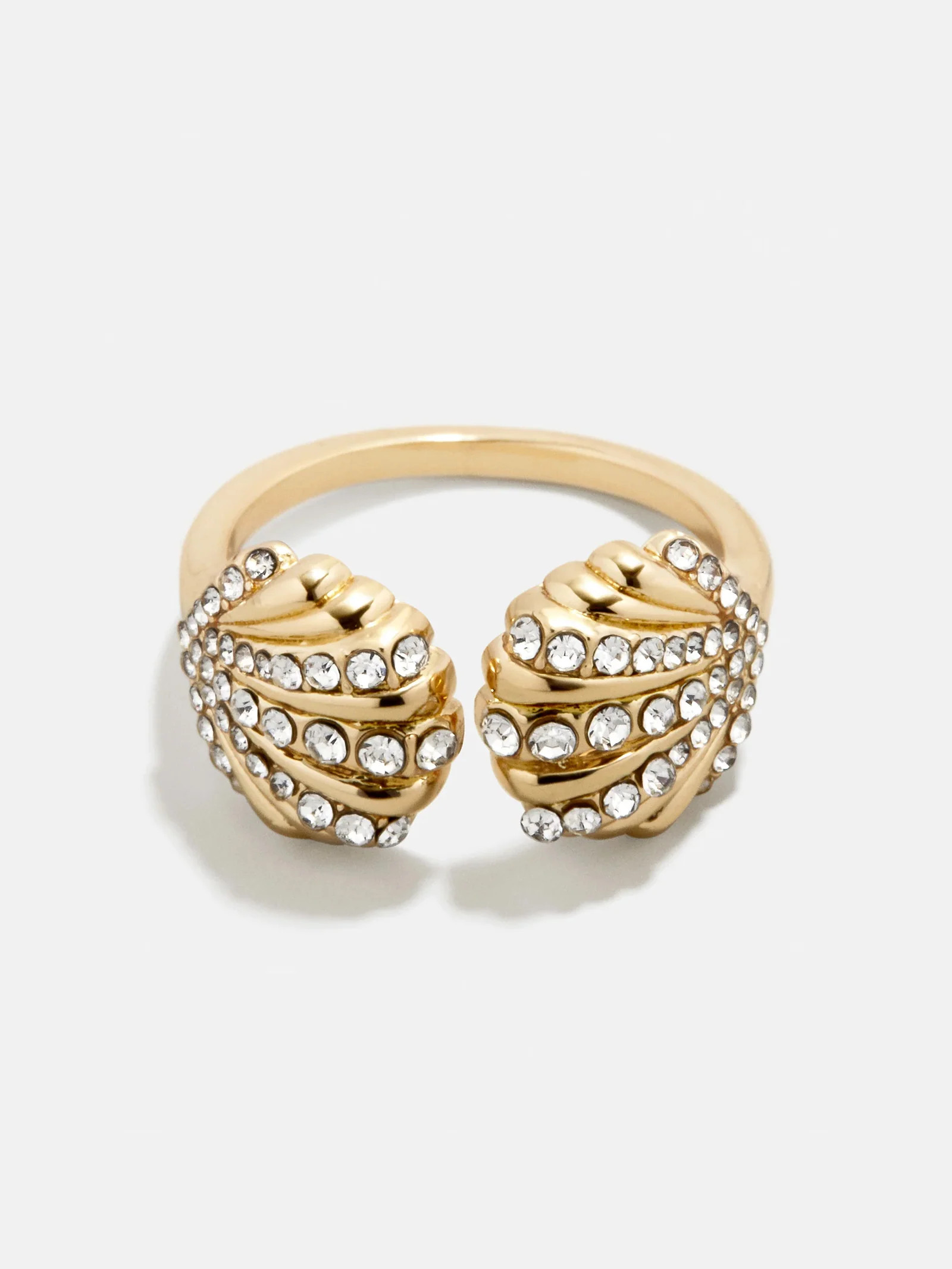 Halle Seashell Ring - Gold/Pavé | BaubleBar
