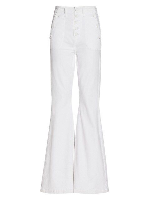 Portia Megaflare High-Rise Stretch-Cotton Jeans | Saks Fifth Avenue
