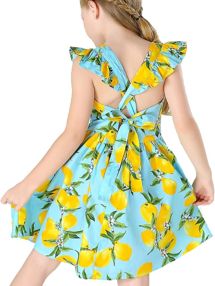 Kid Floral Cotton Girls Dresses Summer Girl Clothes | Amazon (US)