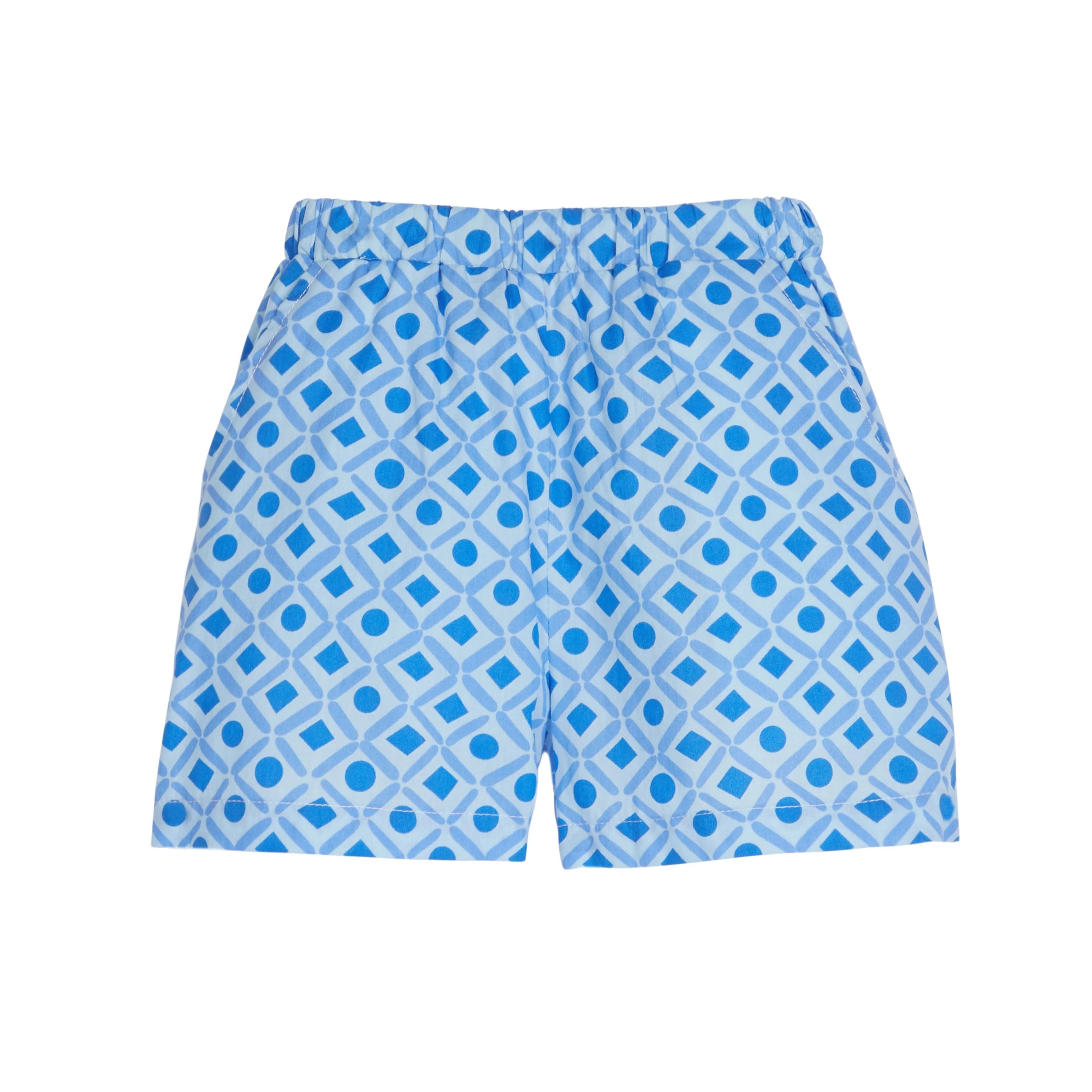 Bisby Basic Shorts - Blue Geo | JoJo Mommy