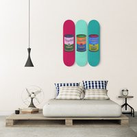 Retro Pop Art Colored Campbell Soup - Andy Warhol Inspired 3-Piece Skateboard Wall Art, Campbells De | Etsy (US)