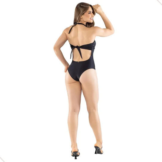 Maio Macaquinho Feminino Forrado Com Bojo - Praia E Natação - Preto | Netshoes (BR)