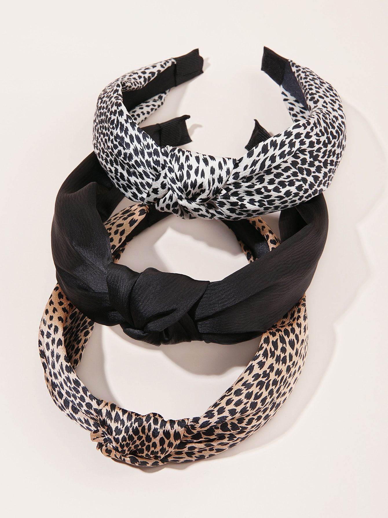 3pcs Leopard Print Knot Decor Hair Hoop | SHEIN