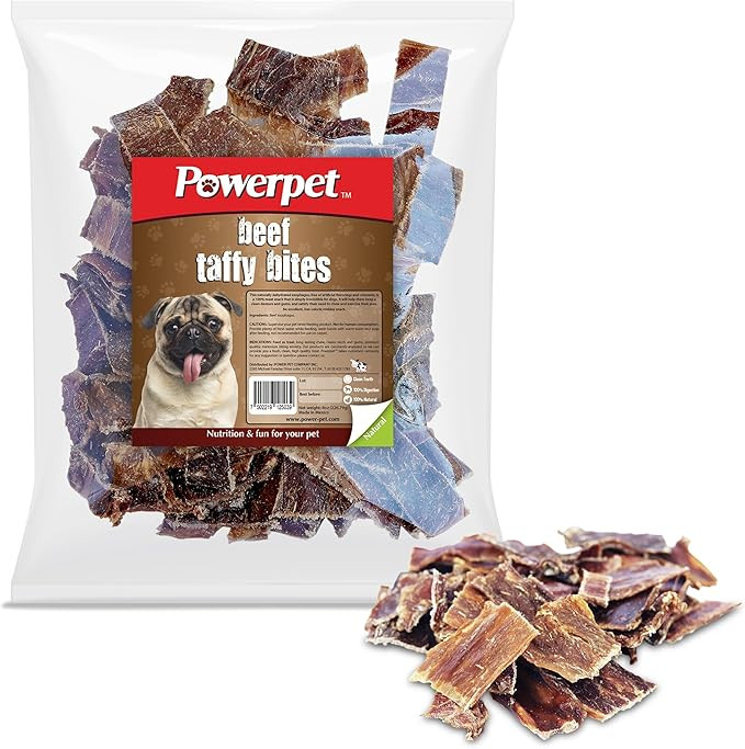 Powerpet Taffy Bites - Low Fat Premium Beef Jerky Treat, 100% Natural Beef Esophagus Dog Chew, Hi... | Amazon (US)