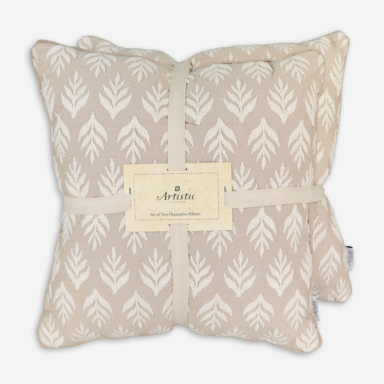 Two Pack Beige & White Floral Cushions 50x50cm | TK Maxx