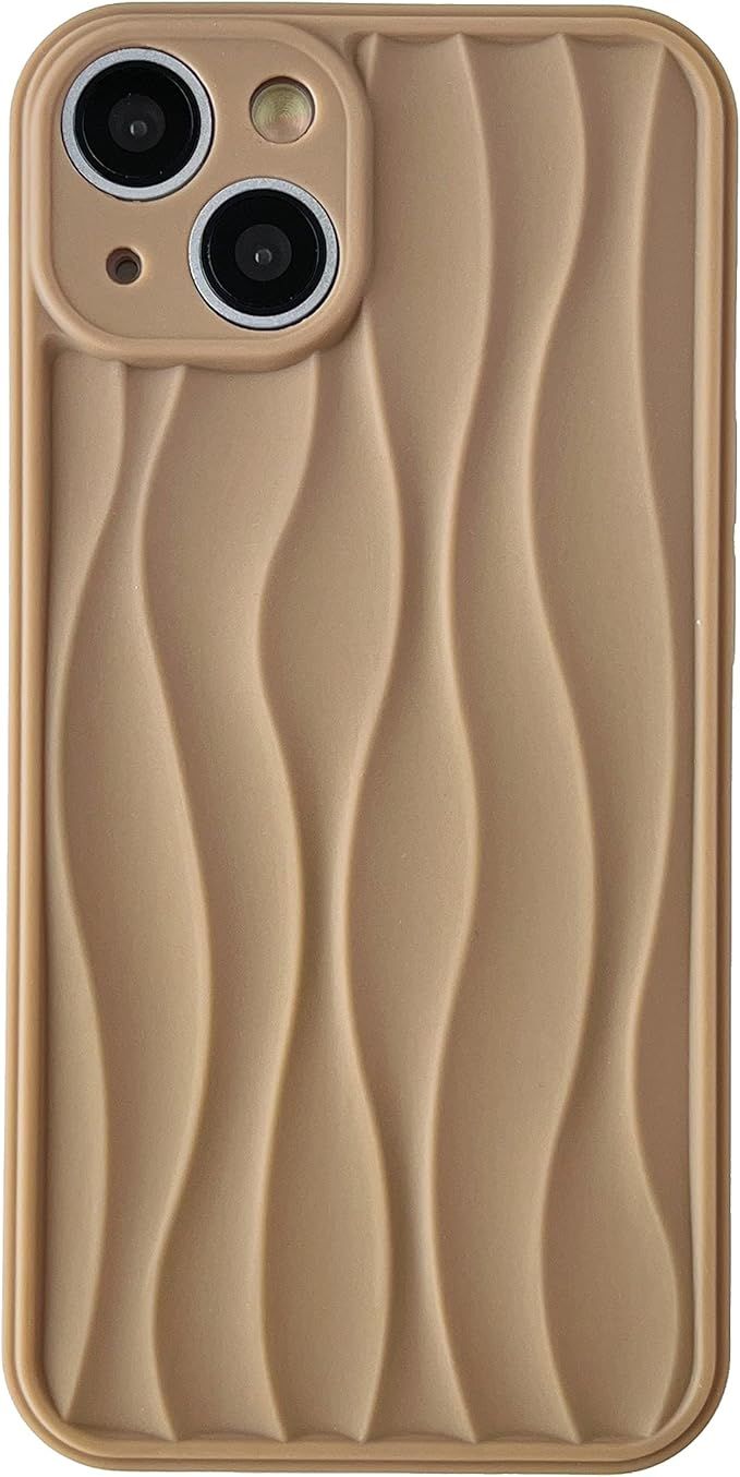 Caseative Water Ripple Pattern Wave Shape Compatible with iPhone Case (Khaki,iPhone 15 Pro Max) | Amazon (US)