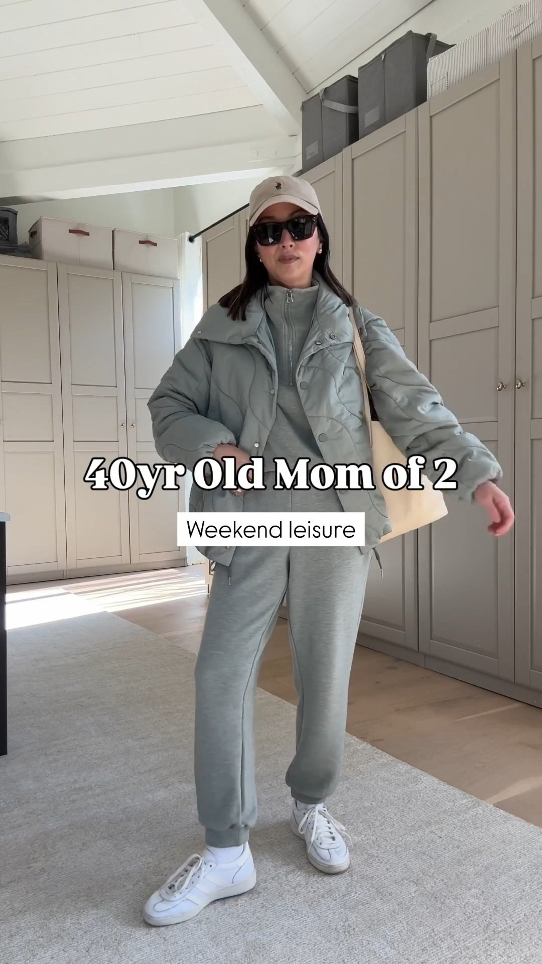 40yr old mom of 2 daily outfit: weekend leisure outfit. Cannot recommend Varley enough. Quality is amazing, so comfy. 

Varley puffer xxs
Varley pullover xs
Varley joggers small. But need the xs. 28” inseam
Adidas Spezial 4.5 mens. 
Mansur Gavriel tote
Polo Ralph Lauren hat
Quince earrings
Celine sunglasses 
Dorsey James necklace 15"

Petite style, athleisure, mom outfit 

#LTKootd #LTKgrwm #LTKPetite