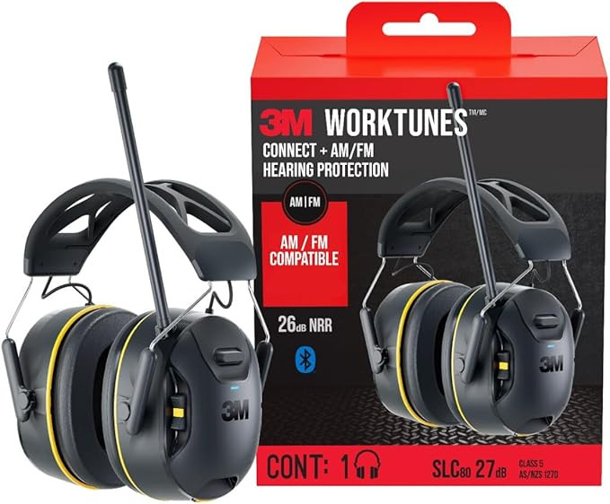3M WorkTunes Connect + AM/FM Wireless Hearing Protector with Bluetooth Technology, Bluetooth Hear... | Amazon (US)