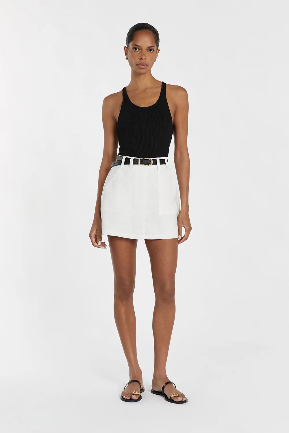 EVA OFF WHITE LINEN SKORT | DISSH