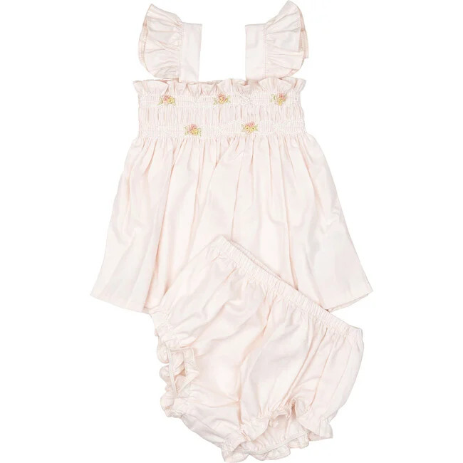 Embroidered Flutter Set, Pink | Maisonette