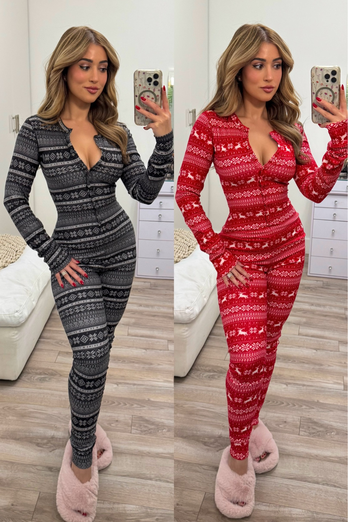 Skims holiday onesie 🎄💋🧑🏼‍🎄 wearing a size XS in both colors. Which is your fave?

#LTKGiftGuide #LTKHoliday #LTKCyberWeek