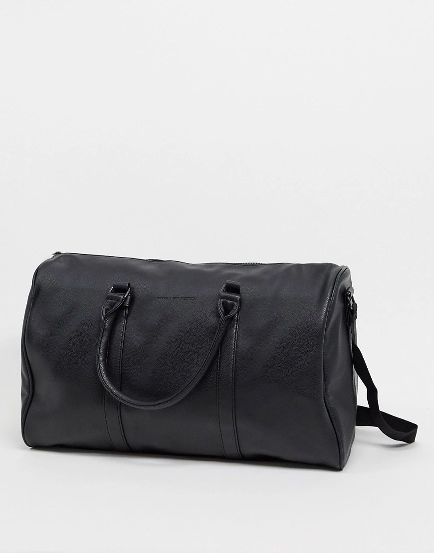French Connection faux leather weekend holdall bag in black | ASOS (Global)