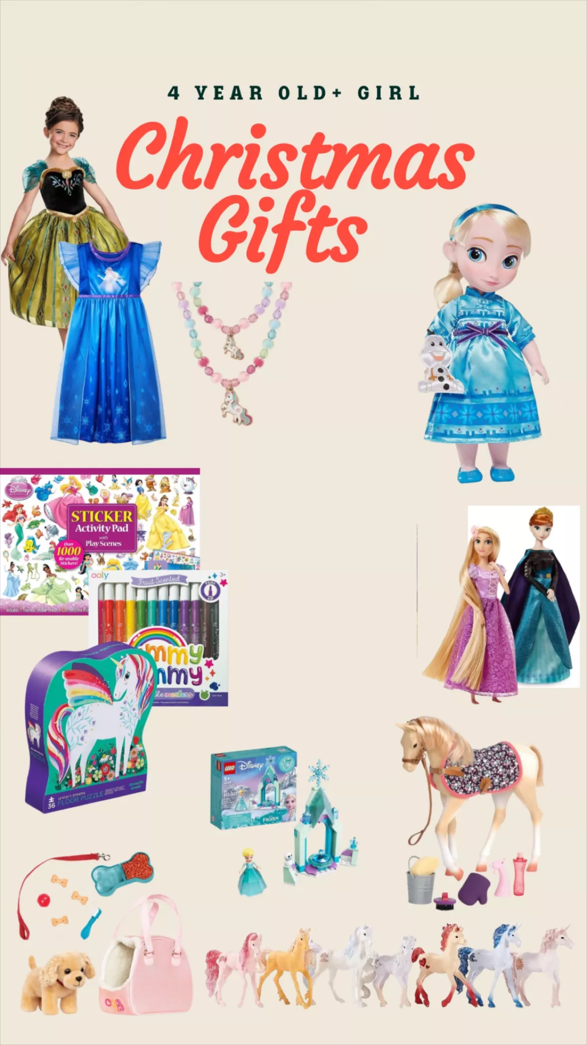 Toddler Girls' Rainbow Unicorn Bracelet And Necklace Set - Cat