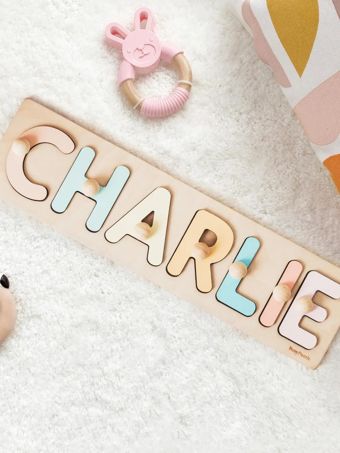 Personalized Name Puzzle With Pegs: Montessori Wooden Toy - Etsy | Etsy (US)