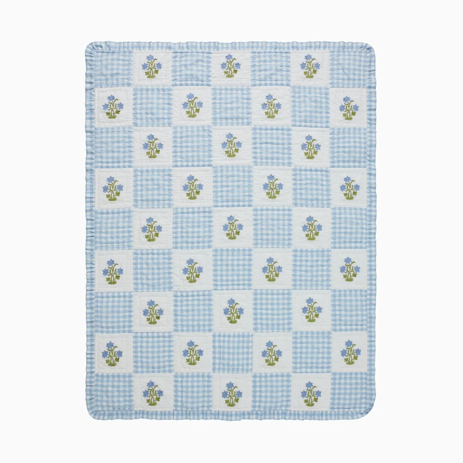 Dorothy Floral Embroidered Quilted Throw Blanket | Etsy (Global)