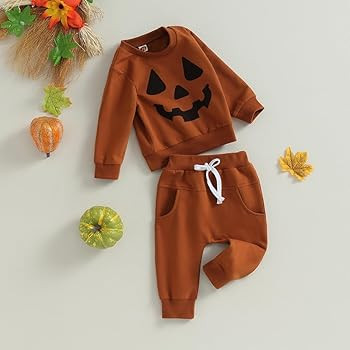 Infant Baby Boy Halloween Pants Outfits Long Sleeve Shirts Pumpkin Sweatshirt Pants Infant Fall W... | Amazon (US)
