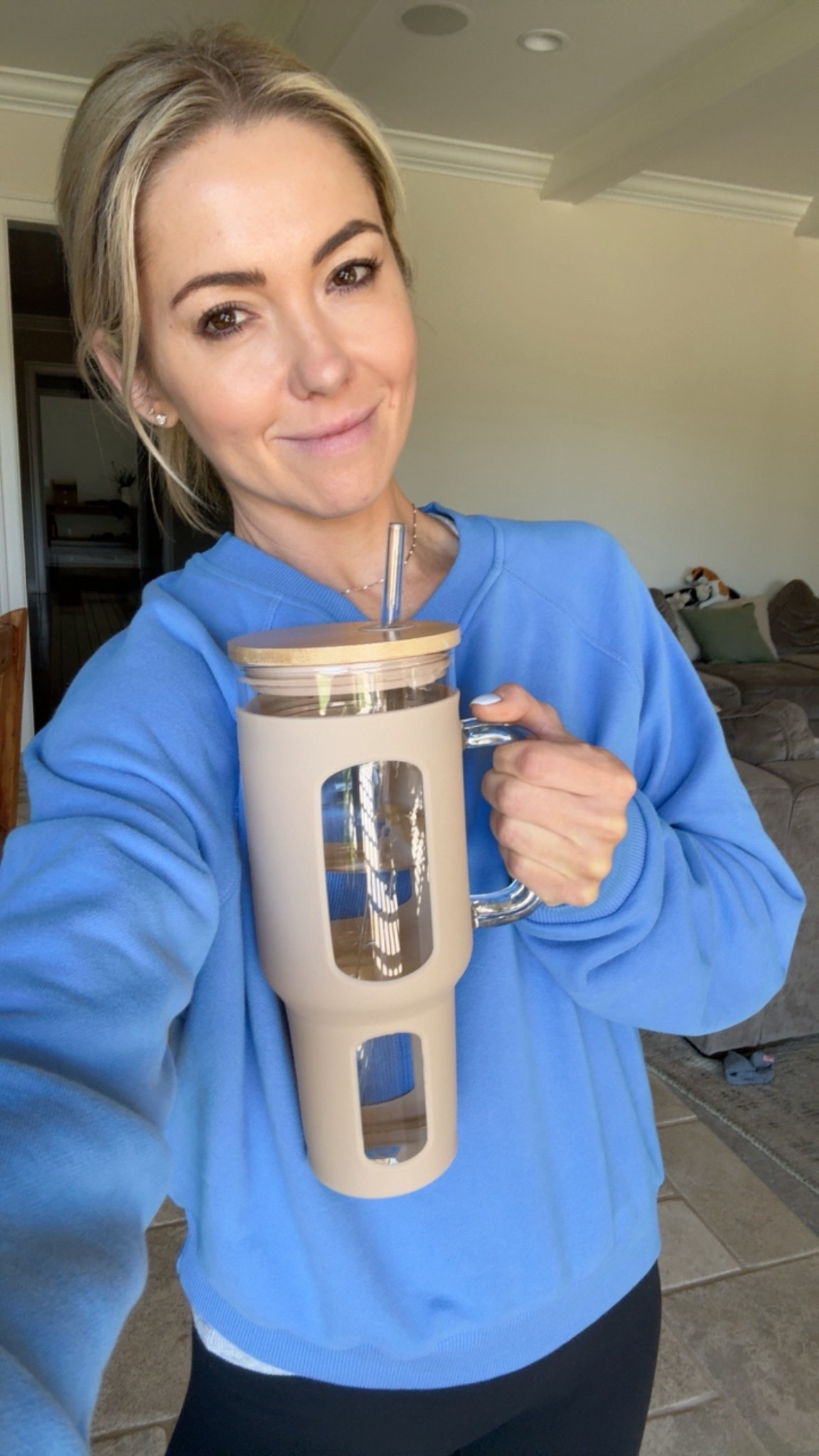 46 oz glass tumbler
Such a comfy and pretty color pullover! Wearing size small.

#LTKActive #LTKdayinmylife #LTKmomlife