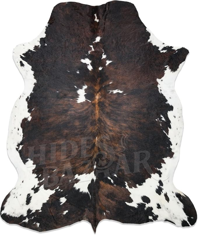 Natural Cowhide Rug for Home & Office Premium Dark Tricolor Cowhide Rug with Unique Dark Brown, B... | Amazon (US)