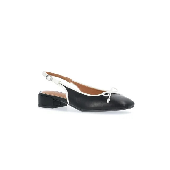 Free Assembly Women's Slingback Block Heel Shoes with Front Bow | Walmart (US)