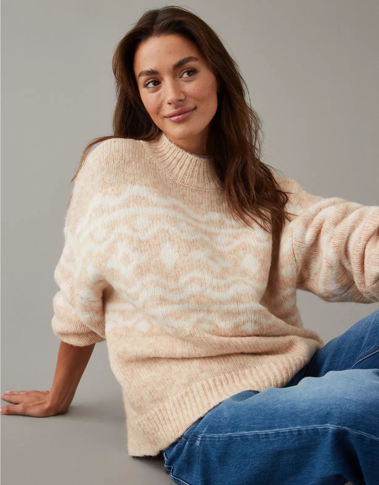 AE Fair Isle Mockneck Sweater | American Eagle Outfitters (US & CA)