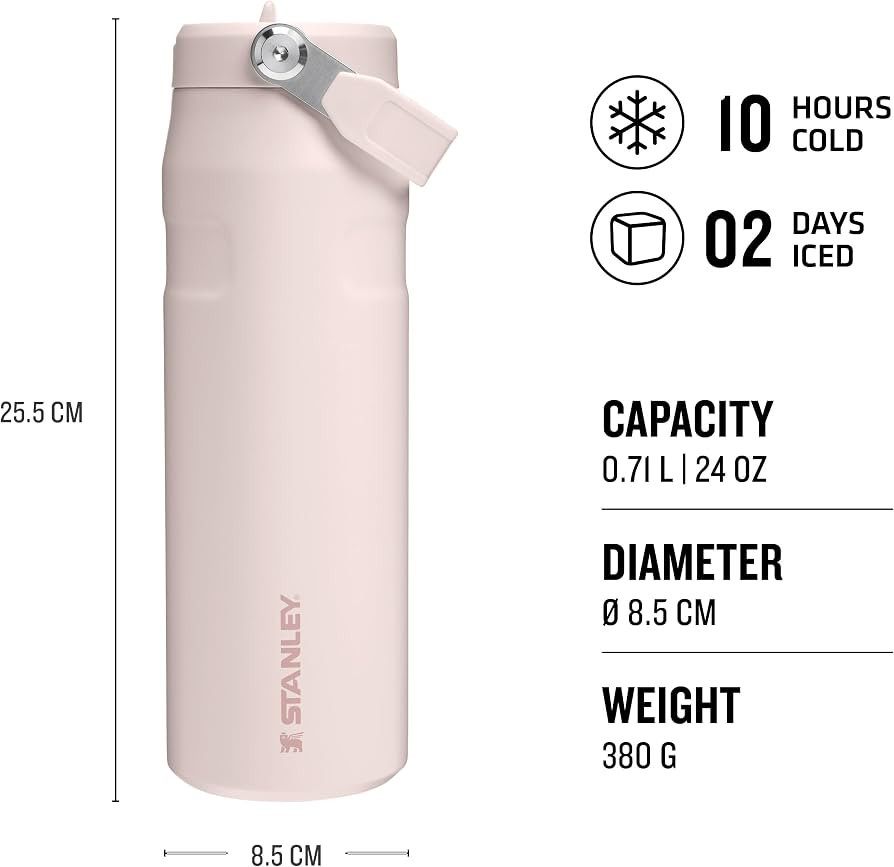 Stanley 1913 Flip Straw Sports Water Bottle 0.7L - Rose Quartz | 10 Hours Cold - 3 Days Iced - BP... | Amazon (UK)