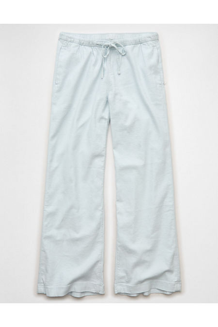 AE Low-Rise Linen-Blend Pull-On Pant Women's Turquoise XXS | American Eagle Outfitters (US & CA)