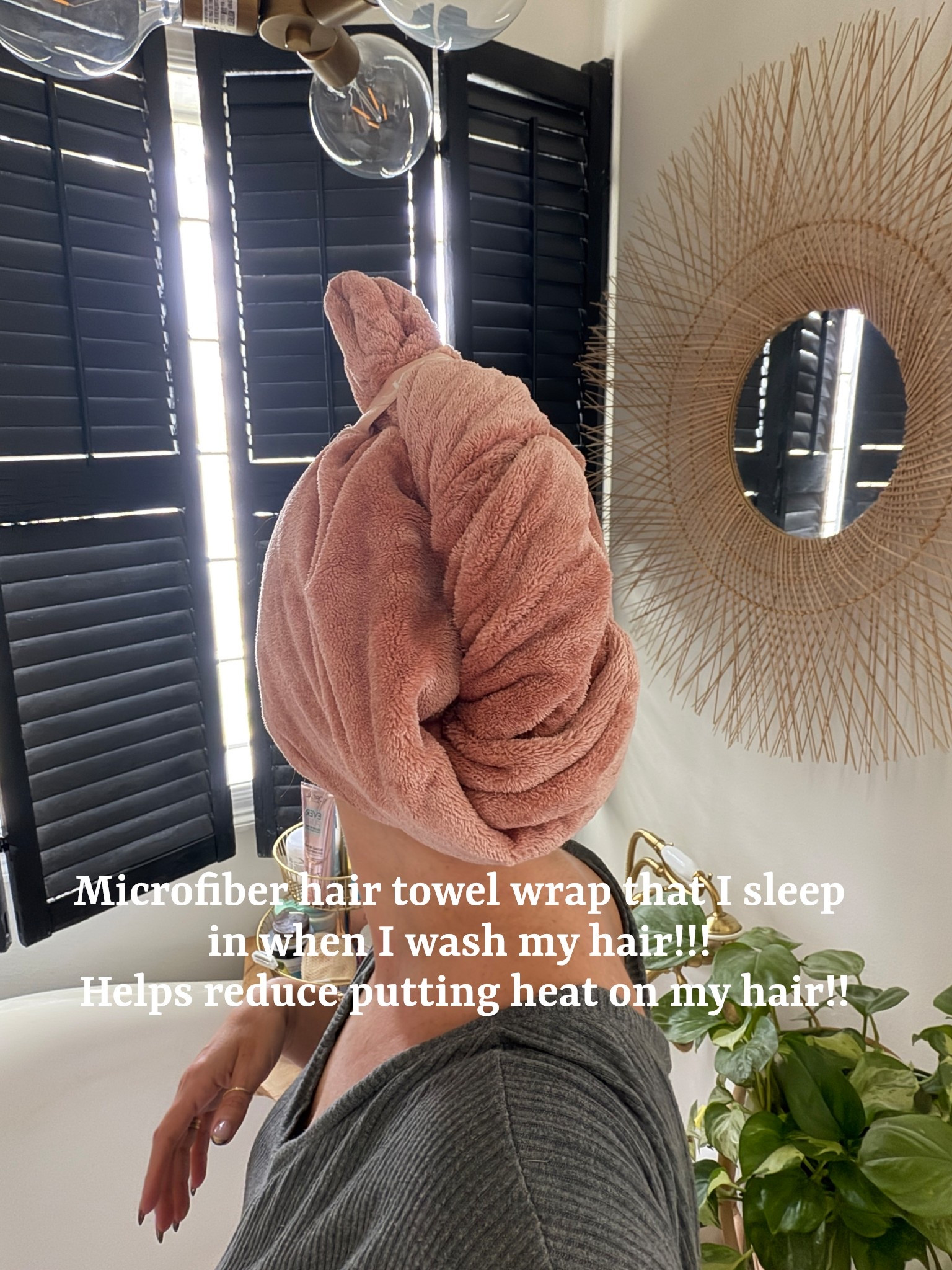 Hair towel wrap that is sooooo good!! 
Helps reduce heat on my hair. 

I have to wrap it the opposite way because my hair is so long. 

#LTKmomlife #LTKBeauty #LTKselfcare