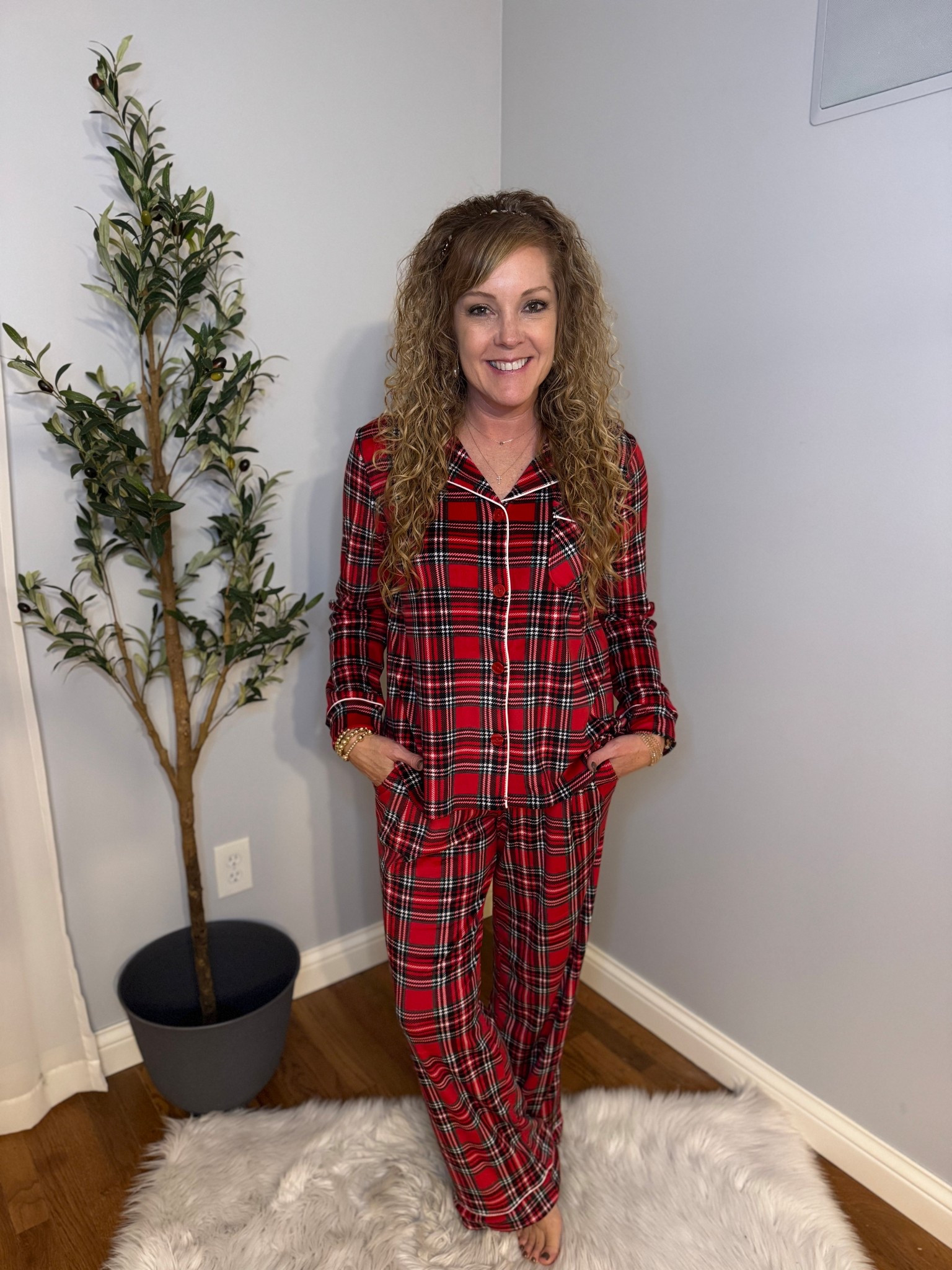 $20 Walmart Christmas pajamas / holiday pajamas / affordable 

Wearing size  small

#LTKSeasonal #LTKHoliday #LTKOver40