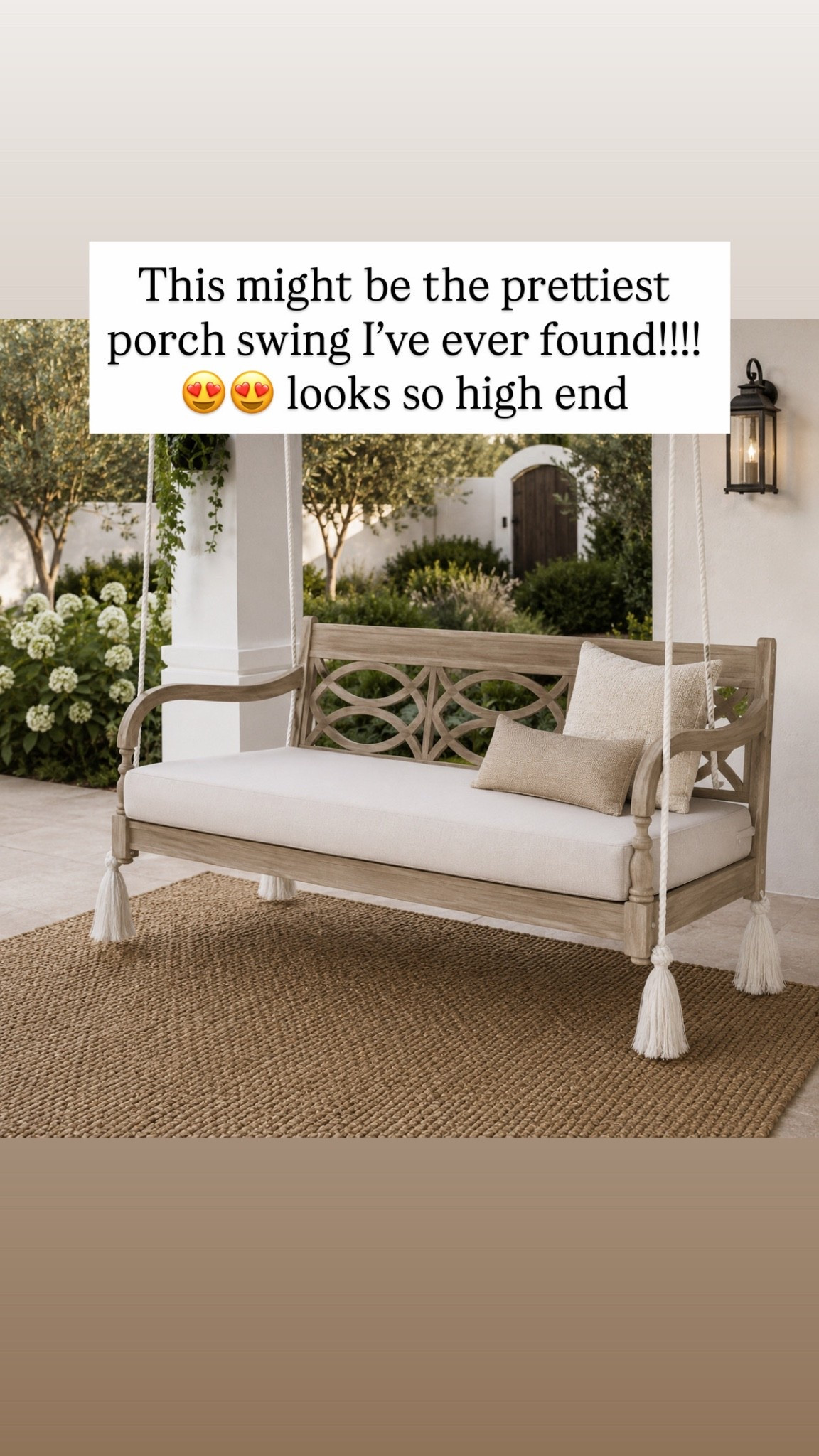 This might be the prettiest porch swing I’ve ever found!!!! 😍😍 looks so high end

#LTKSaleAlert #LTKHome #LTKSeasonal