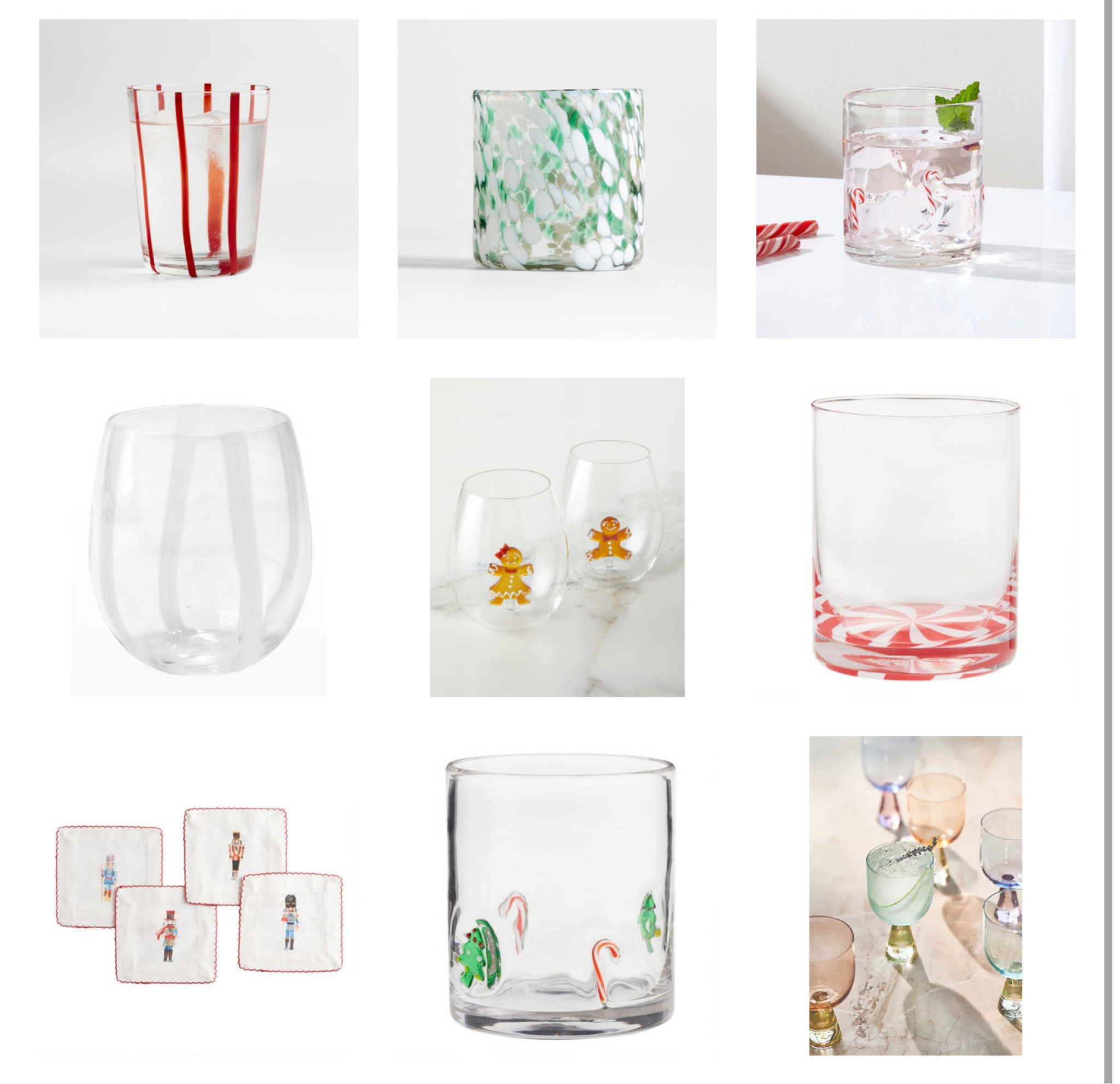Holiday glasses for entertaining.  Holiday Barware.  Cocktails gift ideas for hostess 

#LTKunder50 #LTKHoliday #LTKSeasonal