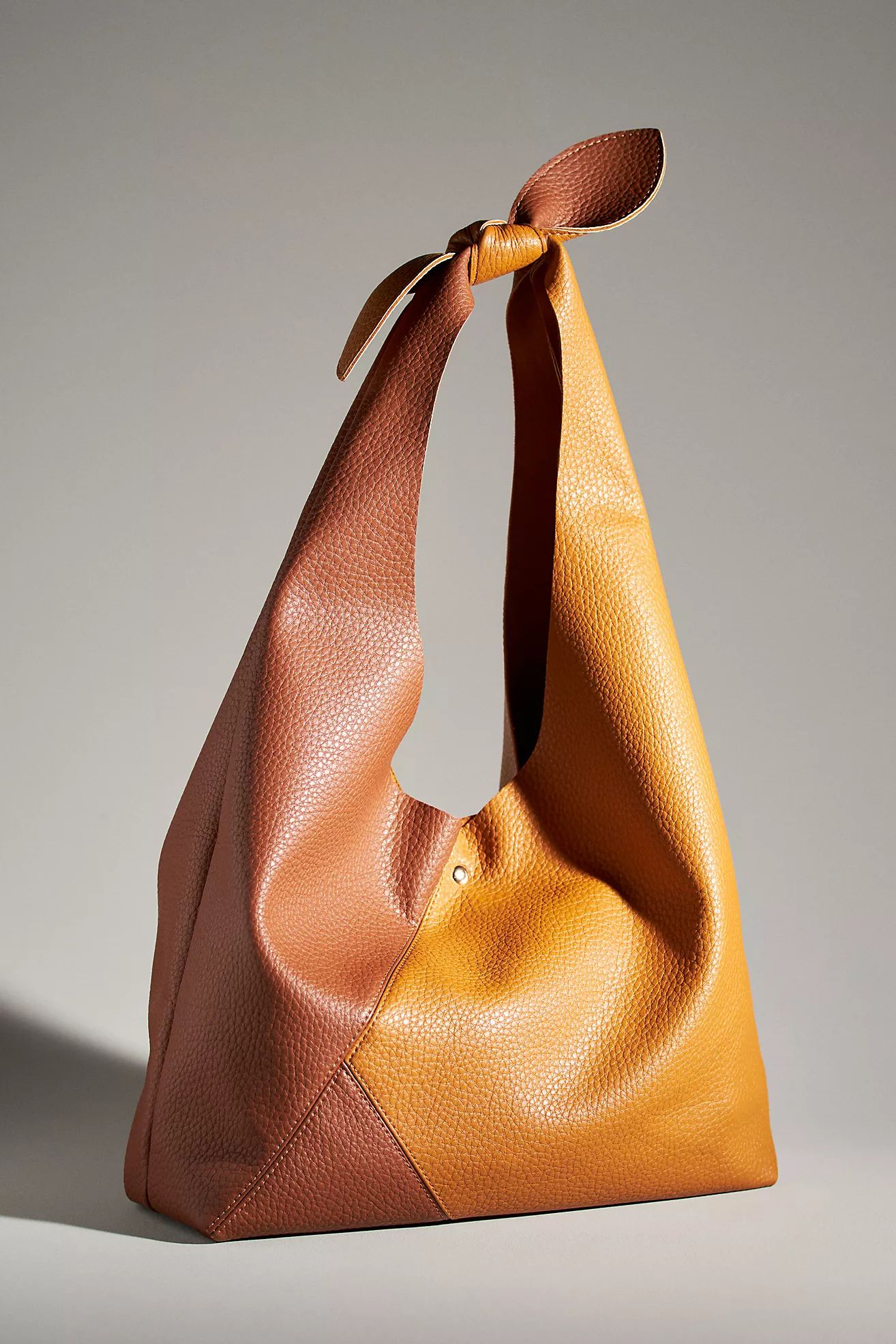 Faux Leather Colorblock Knotted Shoulder Bag | Anthropologie (US)