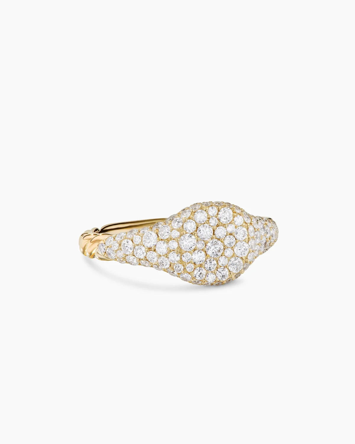David Yurman | Petite Pavé Pinky Ring in 18K Yellow Gold, 7mm | David Yurman