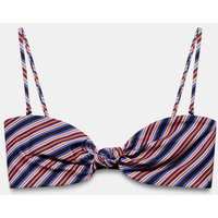 Zara - Striped Knot Bikini Top - Blue - Xl - Woman | Zara UK