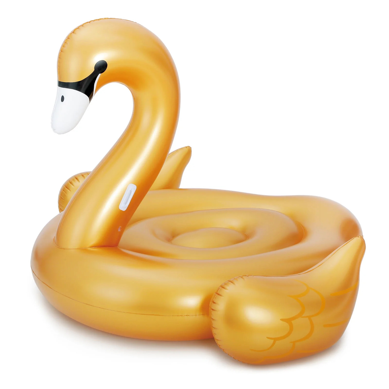 Summer Waves Large Golden Giant Ride On Swan Inflatable Swimming Pool Float Raft | Walmart (US)