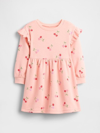 babyGap Fleece Ruffle Dress | Gap Factory