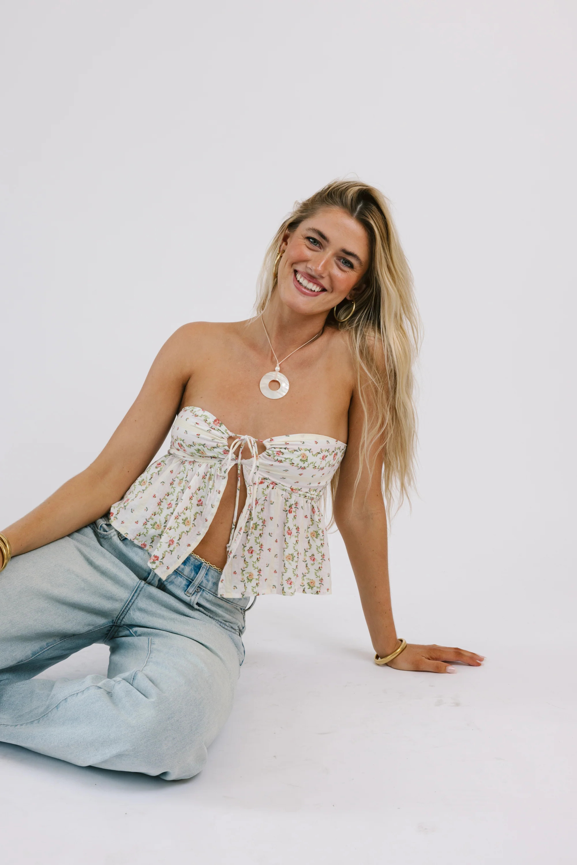 Serena Top in Floral | Grey Bandit