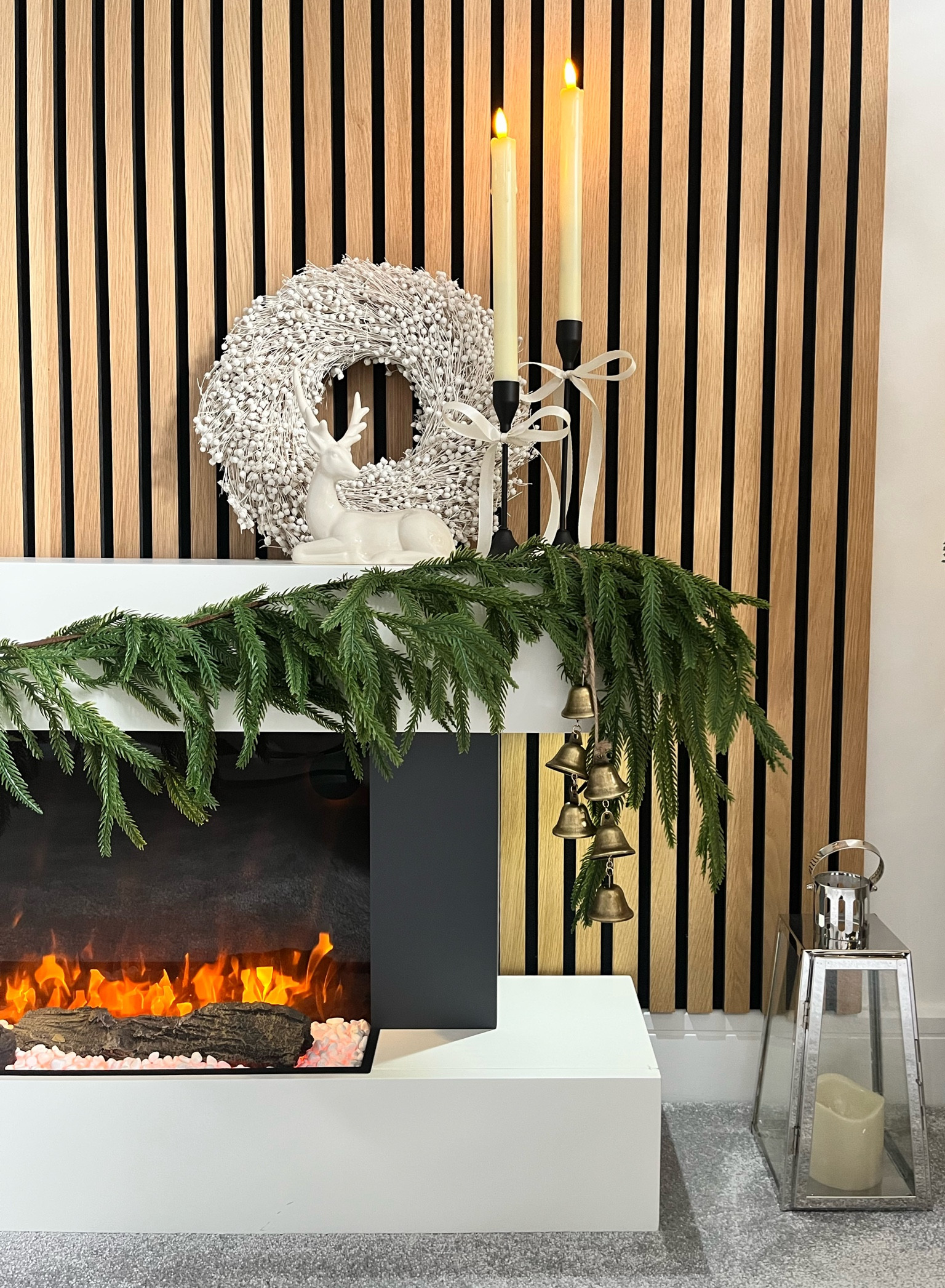Christmas fireplace decor, Christmas garland, neutral home decor 

#LTKhome #LTKwinter #LTKuk